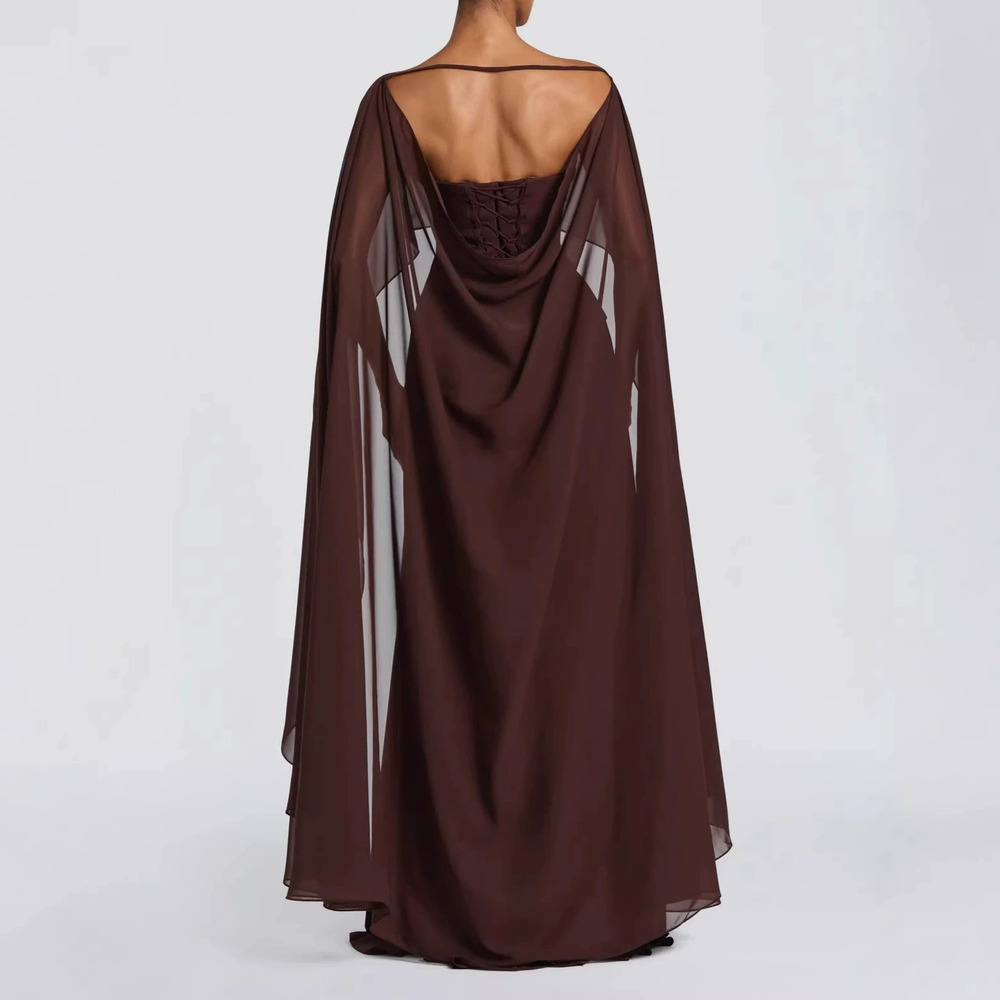 Forever 21 Summer Deep Brown Shawl Slim-Fit Elegant 3-Piece Set - Picture 4 of 6